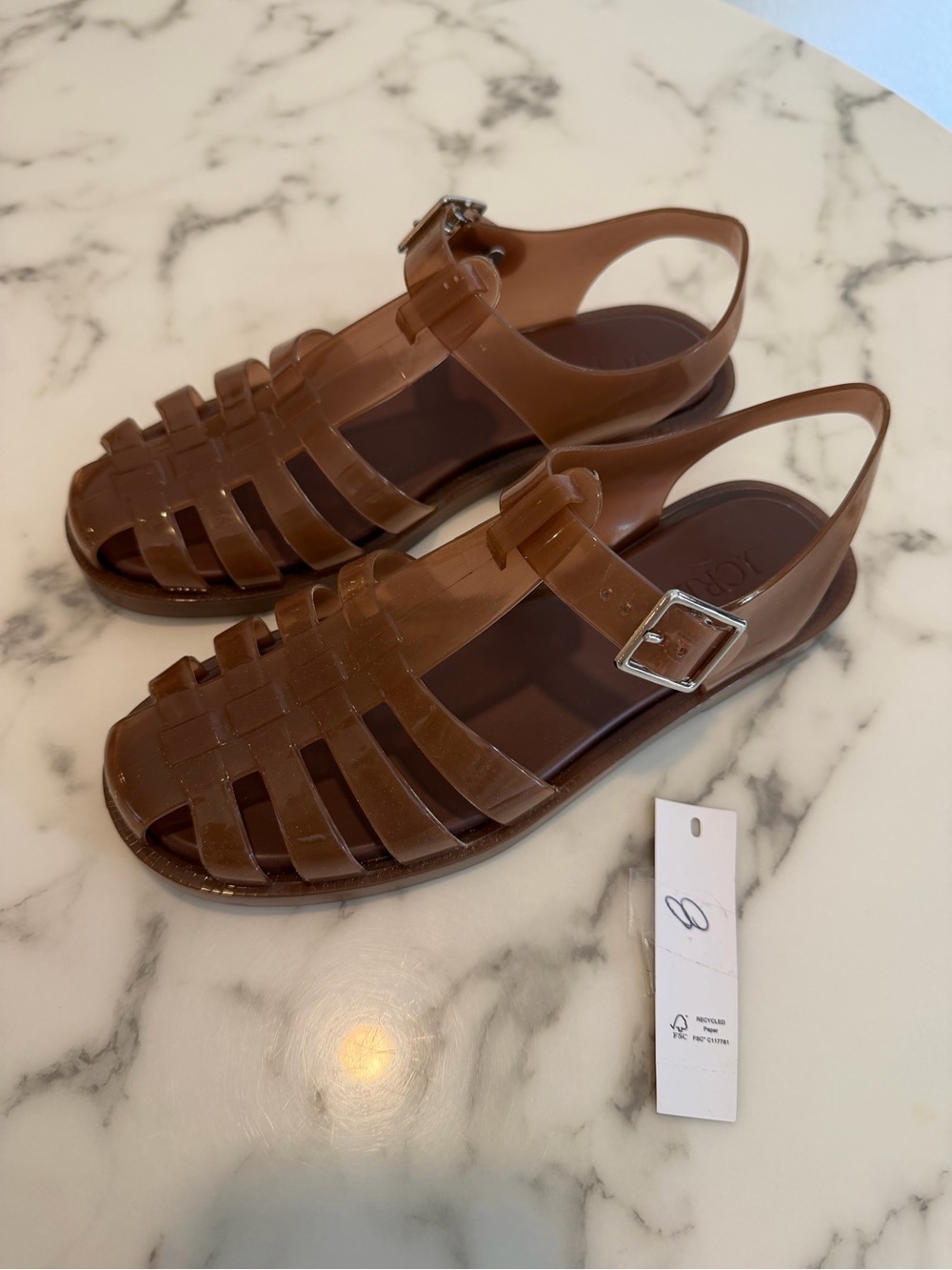 Women’s J Crew Fisherman Jelly Sandals in (Elm Wood) - Picture 2 of 7